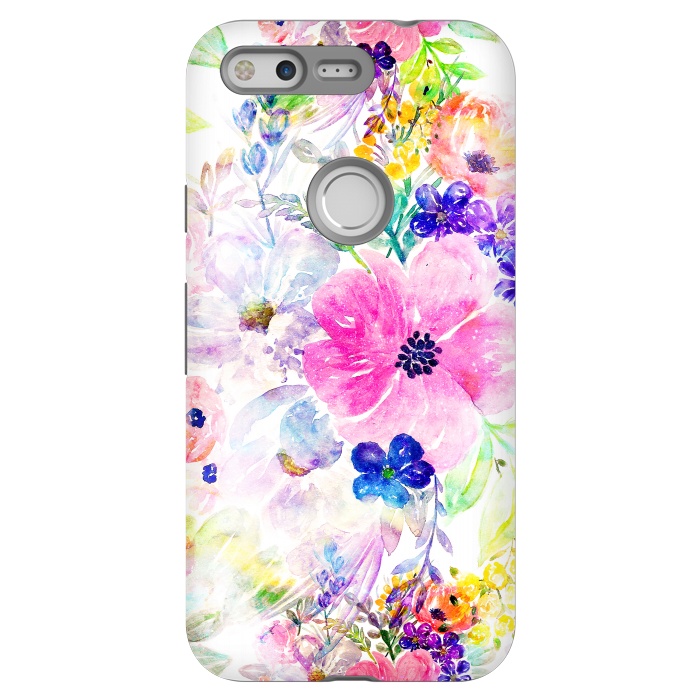 Pixel StrongFit Pretty watercolor floral hand paint design by InovArts