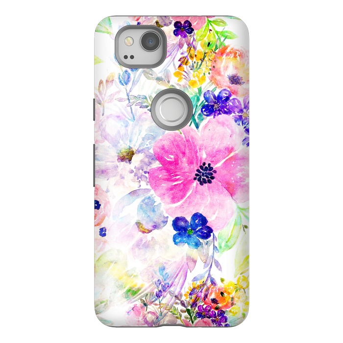 Pixel 2 StrongFit Pretty watercolor floral hand paint design by InovArts