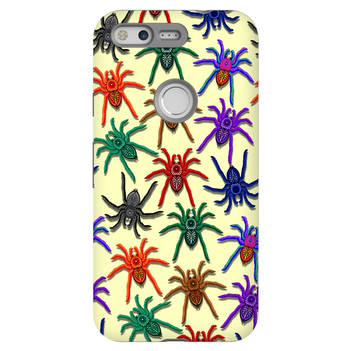 Pixel StrongFit Spiders Colorful Halloween Tarantulas Pattern by BluedarkArt