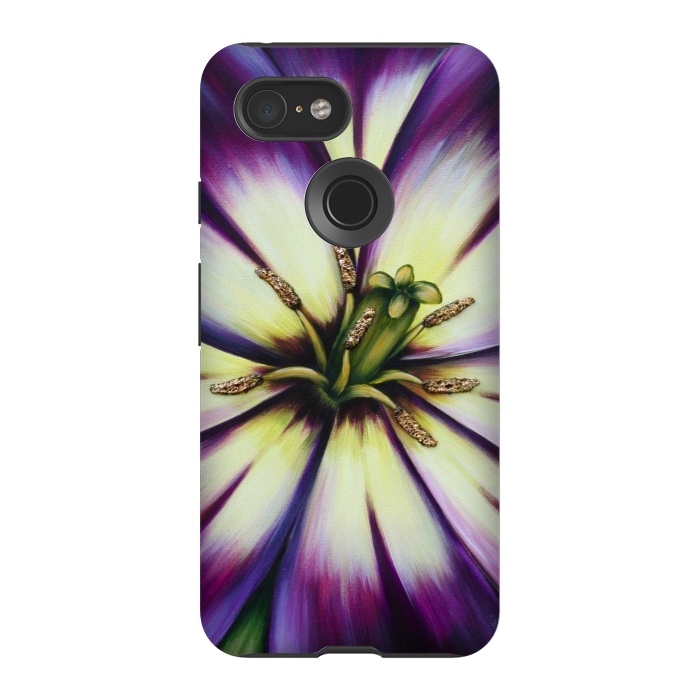 Pixel 3 StrongFit Plum Tulip by Denise Cassidy Wood