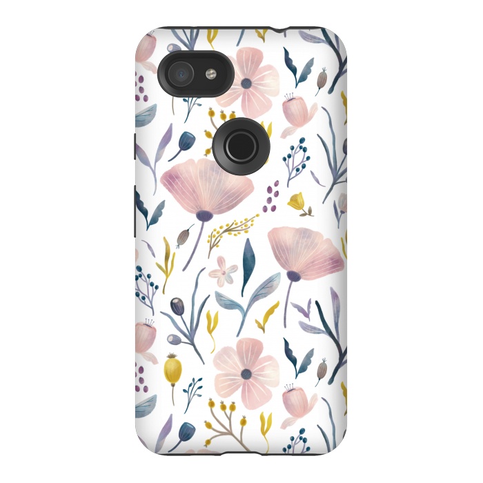 Pixel 3AXL StrongFit Delicate Pastel Floral by Noonday Design