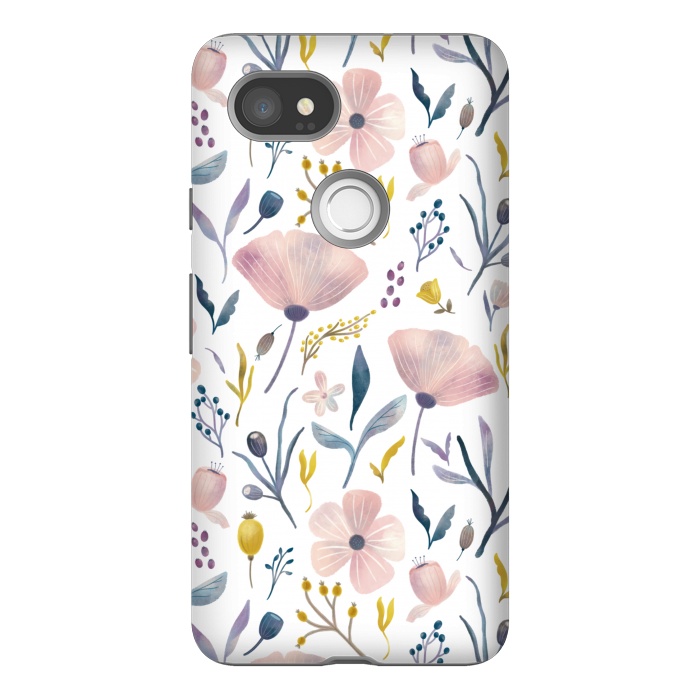 Pixel 2XL StrongFit Delicate Pastel Floral by Noonday Design