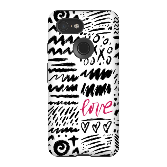 Pixel 3 StrongFit Love Scribbles by Noonday Design