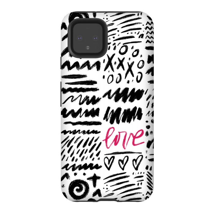 Pixel 4 StrongFit Love Scribbles by Noonday Design