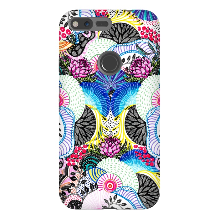 Pixel XL StrongFit Whimsical abstract hand paint design  by InovArts