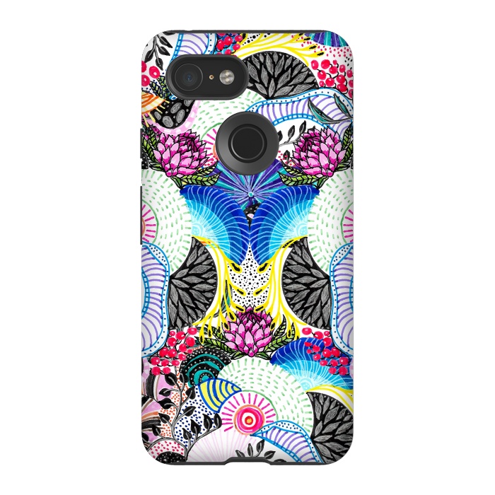 Pixel 3 StrongFit Whimsical abstract hand paint design  by InovArts
