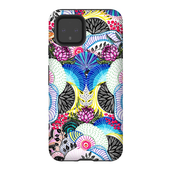 Pixel 4 StrongFit Whimsical abstract hand paint design  by InovArts