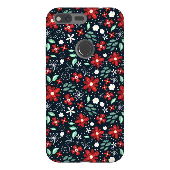 Pixel XL StrongFit Little Christmas Flowers by Noonday Design