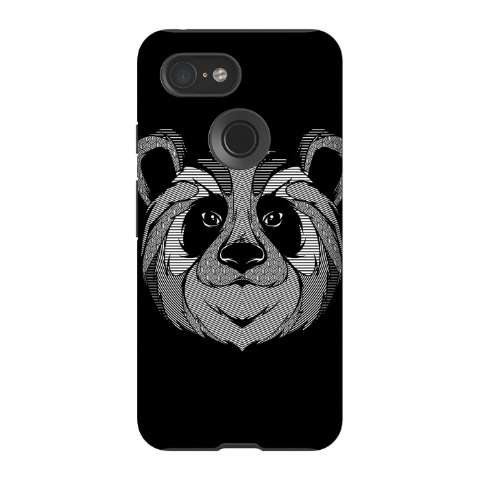 Pixel 3 StrongFit Panda Zentangle by Afif Quilimo
