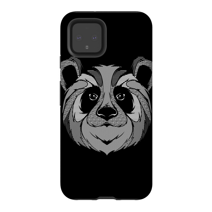 Pixel 4 StrongFit Panda Zentangle by Afif Quilimo