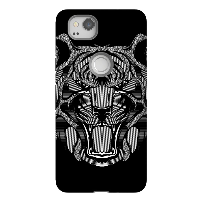 Pixel 2 StrongFit Tiger Zentangle by Afif Quilimo