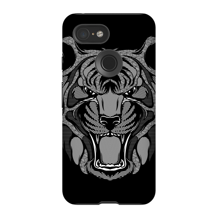 Pixel 3 StrongFit Tiger Zentangle by Afif Quilimo
