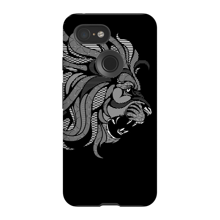 Pixel 3 StrongFit Lion Zentangle by Afif Quilimo
