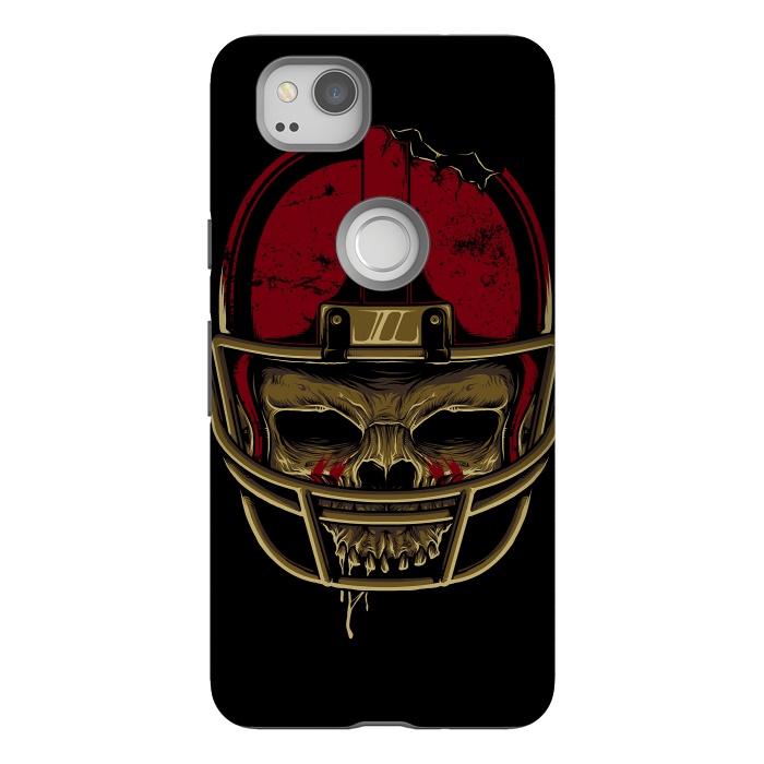Pixel 2 StrongFit American Football Skull by Afif Quilimo