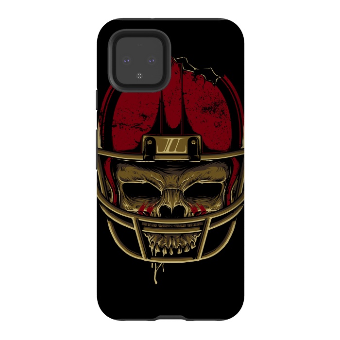 Pixel 4 StrongFit American Football Skull by Afif Quilimo