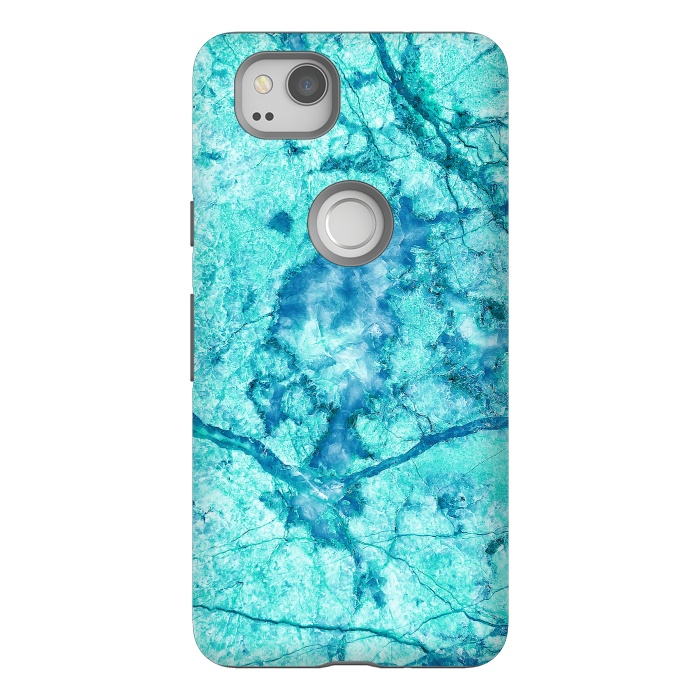 Pixel 2 StrongFit Turquoise Marble by Art Design Works