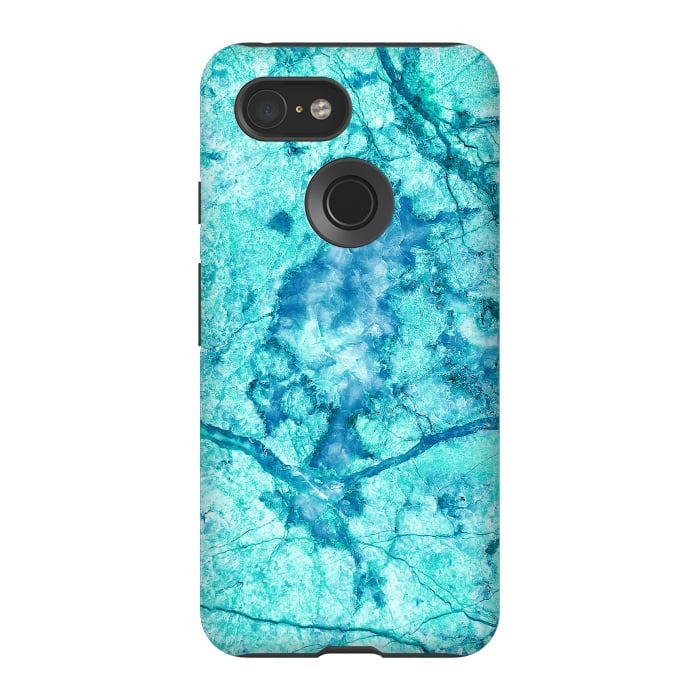 Pixel 3 StrongFit Turquoise Marble by Art Design Works