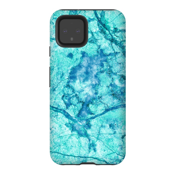 Pixel 4 StrongFit Turquoise Marble by Art Design Works