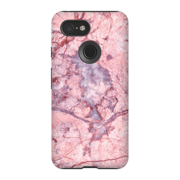 Pixel 3 StrongFit Pink Marble by Art Design Works