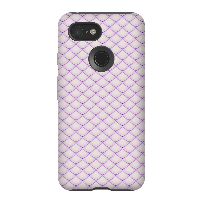 Pixel 3 StrongFit Pink Fish Scale Pattern by Art Design Works