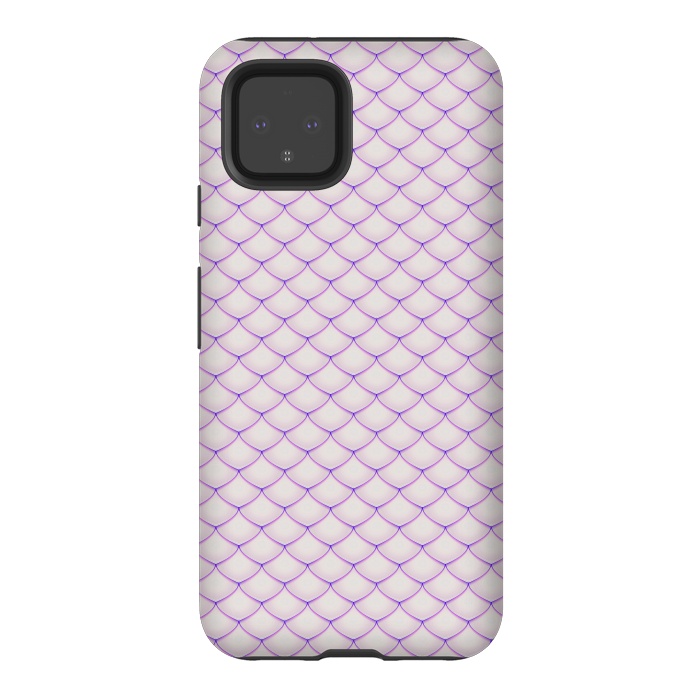 Pixel 4 StrongFit Pink Fish Scale Pattern by Art Design Works