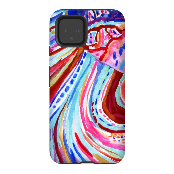 Pixel 4 StrongFit Abstract Rainbow  by Tigatiga