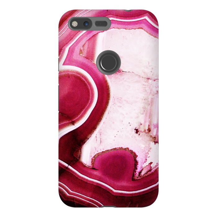 Pixel XL StrongFit Vibrant pink agate marble by Oana 