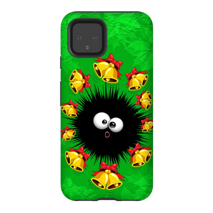 Pixel 4 StrongFit Fuzzy Funny Christmas Sea Urchin Character by BluedarkArt