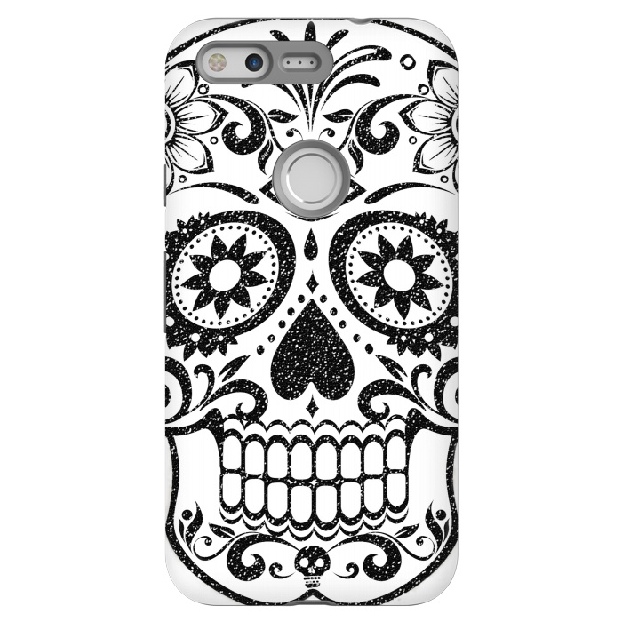 Pixel StrongFit Black glitter decorated floral sugar skull - Halloween by Oana 