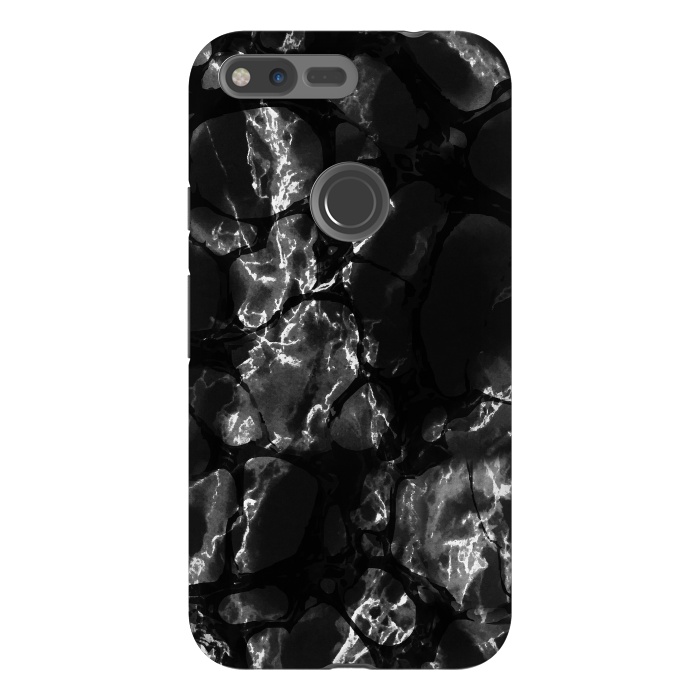 Pixel XL StrongFit Black marble surface by Oana 