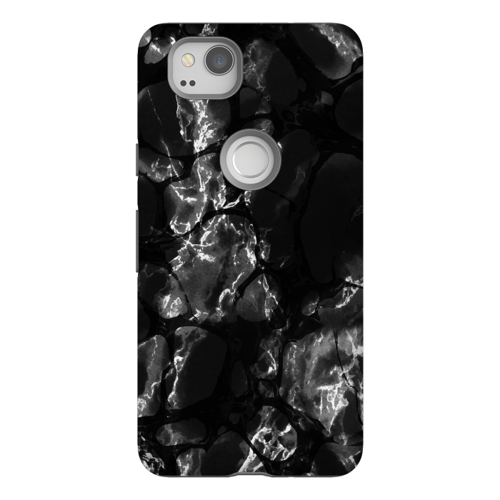 Pixel 2 StrongFit Black marble surface by Oana 