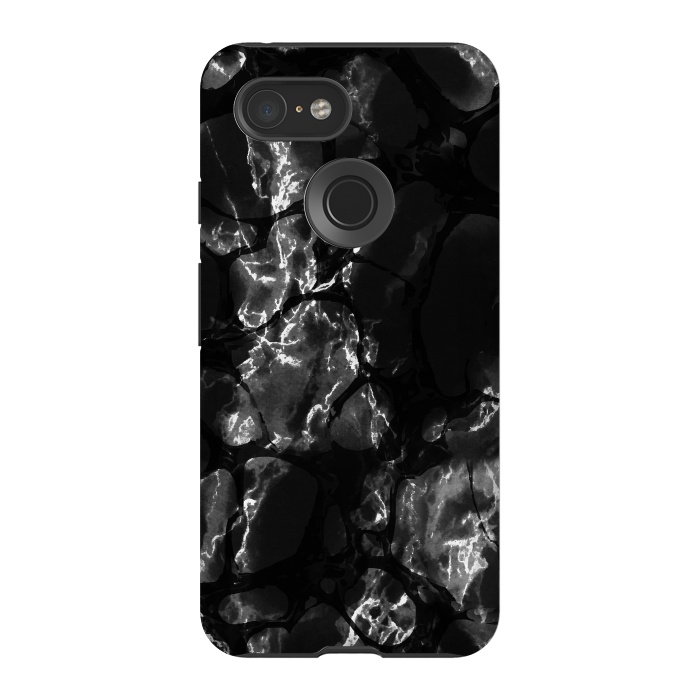 Pixel 3 StrongFit Black marble surface by Oana 