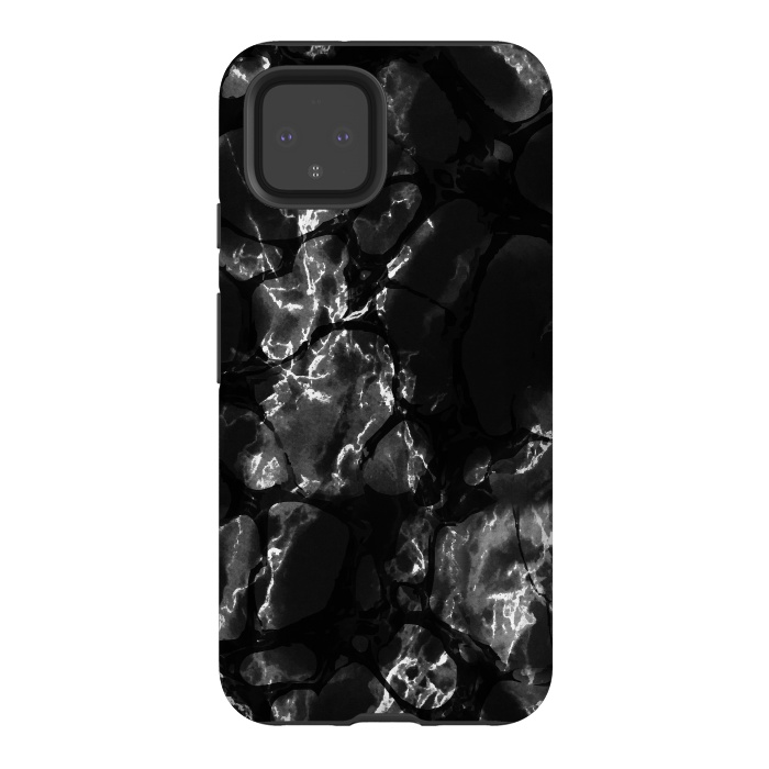 Pixel 4 StrongFit Black marble surface by Oana 