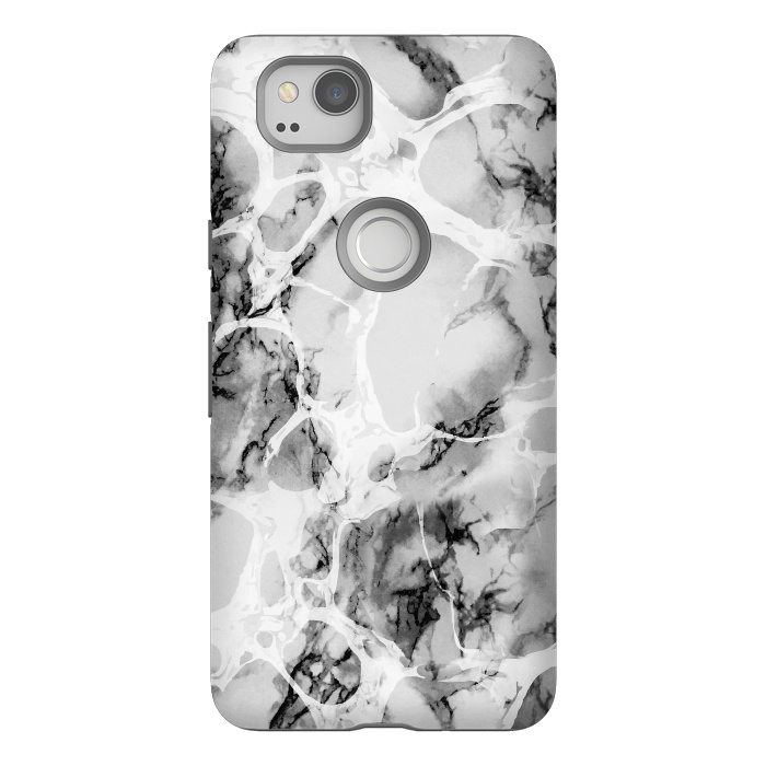 Pixel 2 StrongFit White gray marble artistic texture by Oana 