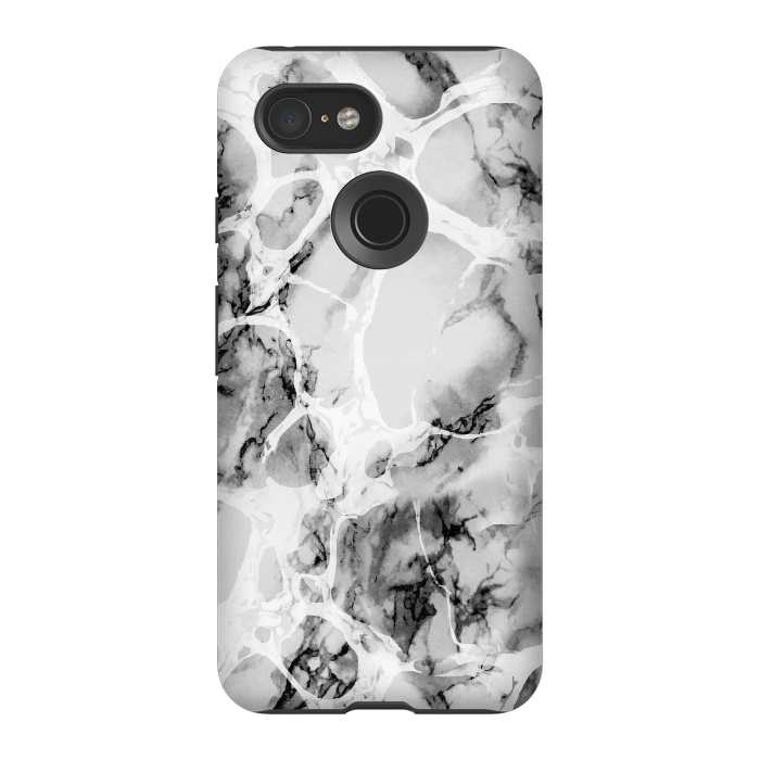 Pixel 3 StrongFit White gray marble artistic texture by Oana 