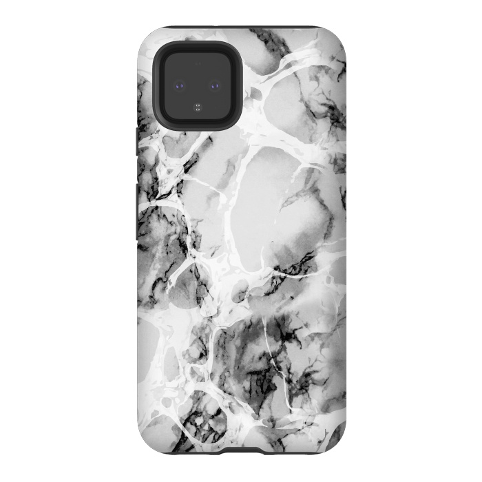 Pixel 4 StrongFit White gray marble artistic texture by Oana 