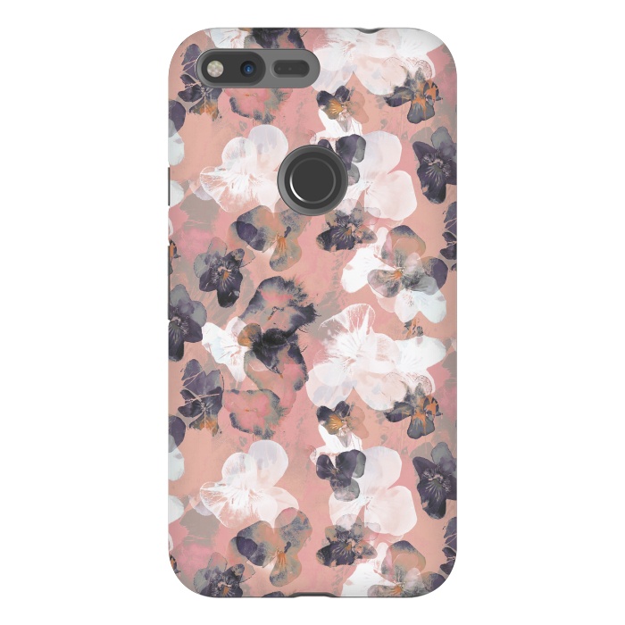 Pixel XL StrongFit White pink transparent pansy petals painting by Oana 