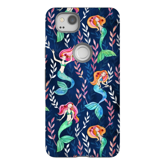 Pixel 2 StrongFit Little Merry Mermaids by Micklyn Le Feuvre