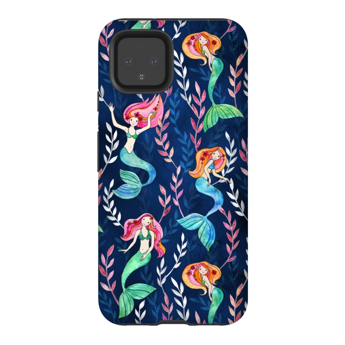 Pixel 4 StrongFit Little Merry Mermaids by Micklyn Le Feuvre