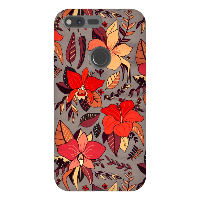 Pixel XL StrongFit Red Tropical Floral by Tigatiga