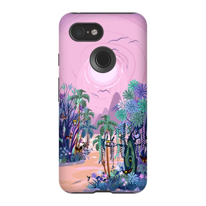 Pixel 3 StrongFit The Eyes of the Enchanted Misty Forest by BluedarkArt