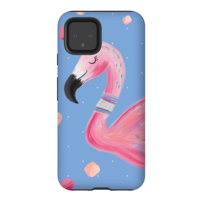 Pixel 4 StrongFit Fancy Flamingo by Noonday Design