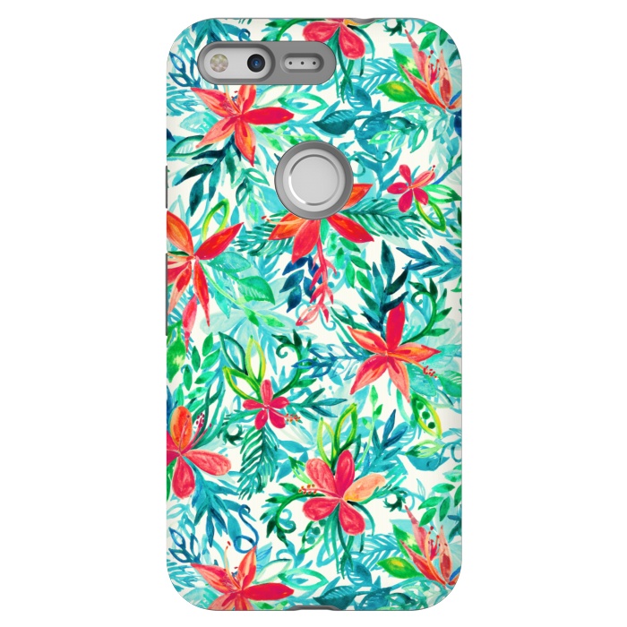 Pixel StrongFit Tropical Jungle Watercolor Floral by Micklyn Le Feuvre