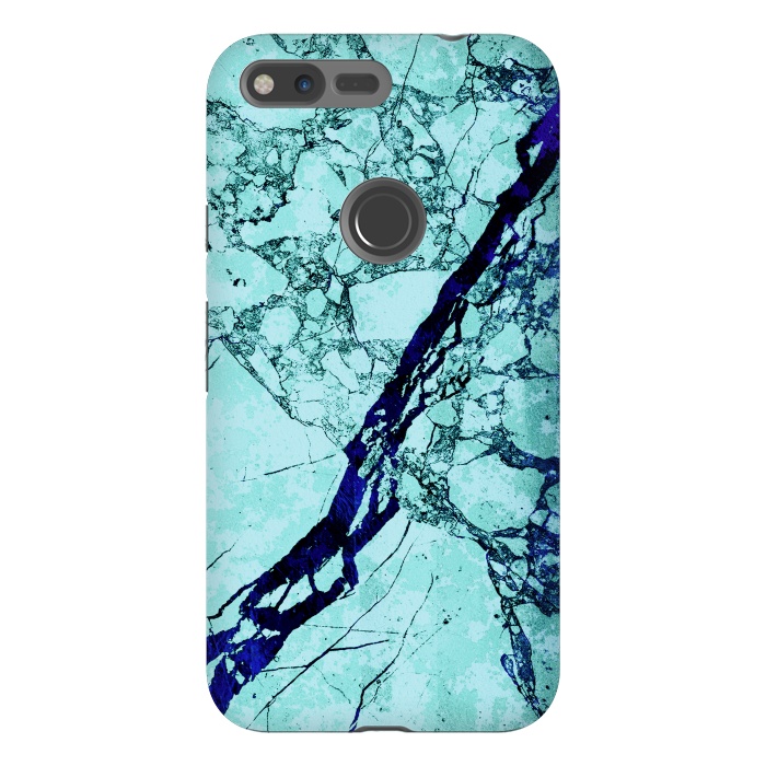 Pixel XL StrongFit Turquoise blue marble by Oana 