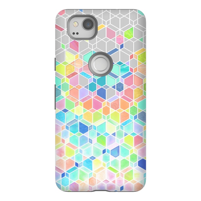 Pixel 2 StrongFit Rainbow Cubes and Diamonds by Micklyn Le Feuvre