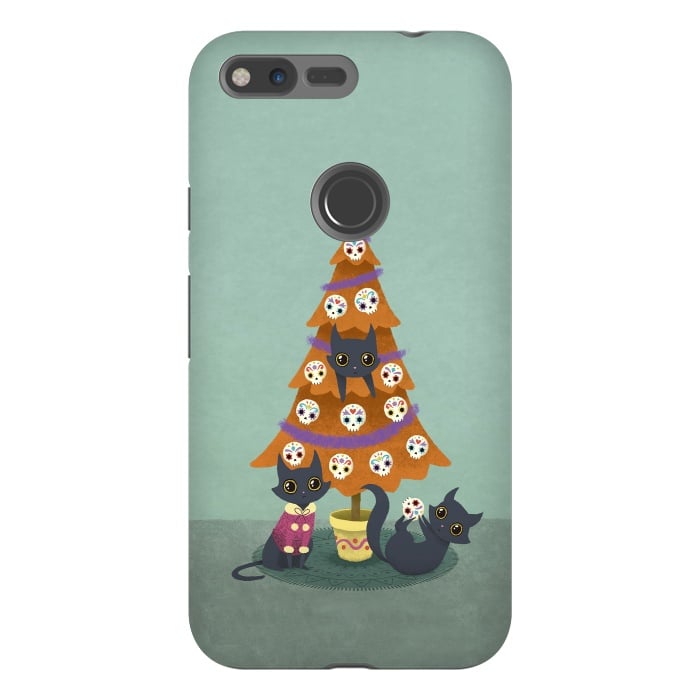 Pixel XL StrongFit Meowy christmas sugarskulls by Laura Nagel