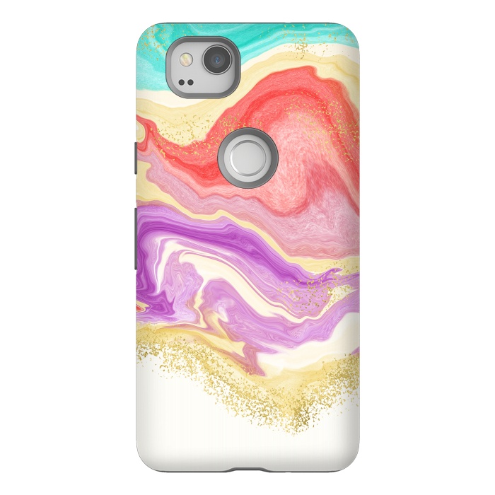 Pixel 2 StrongFit Colorful Marble by Noonday Design
