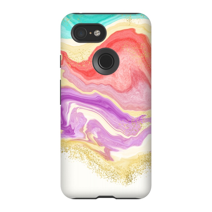 Pixel 3 StrongFit Colorful Marble by Noonday Design