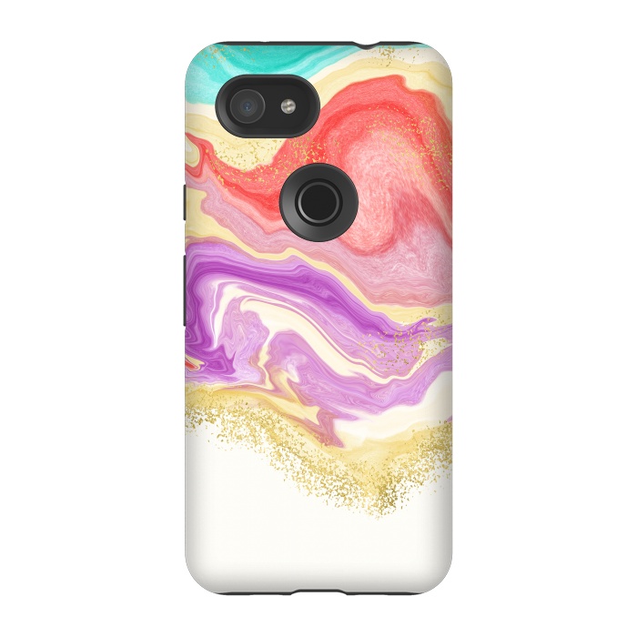 Pixel 3A StrongFit Colorful Marble by Noonday Design