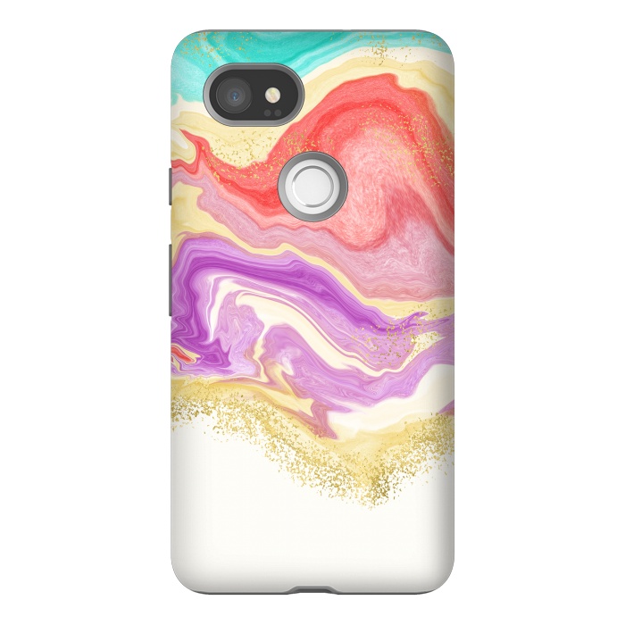 Pixel 2XL StrongFit Colorful Marble by Noonday Design